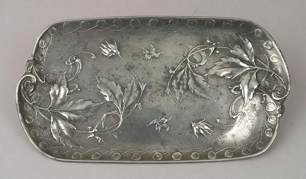 Tray, Jules-Paul Brateau (French, 1844–1923), Pewter, French 