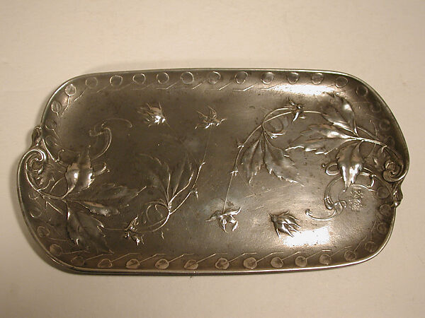 Tray, Jules-Paul Brateau (French, 1844–1923), Pewter, French