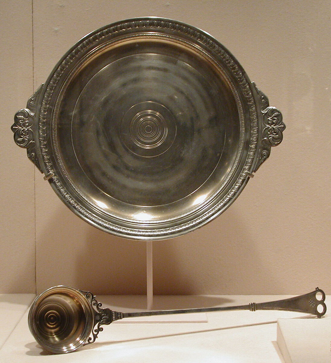 Covered bowl with ladle and tray, Giacinto Melillo (1846–1915), Silver, Italian