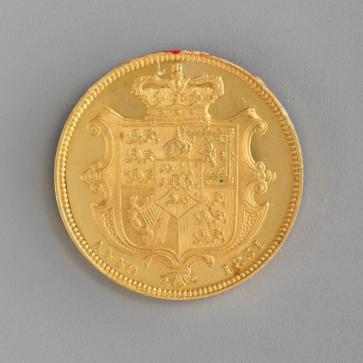 Proof sovereign of William IV, Medalist: William Wyon (British, Birmingham 1795–1851 Brighton), Gold, British
