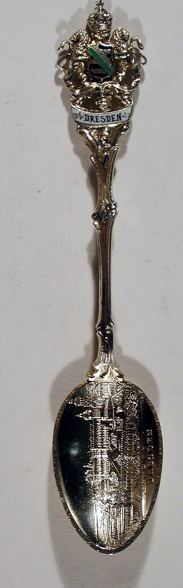 Souvenir spoon with view of the Zwinger in Dresden - European