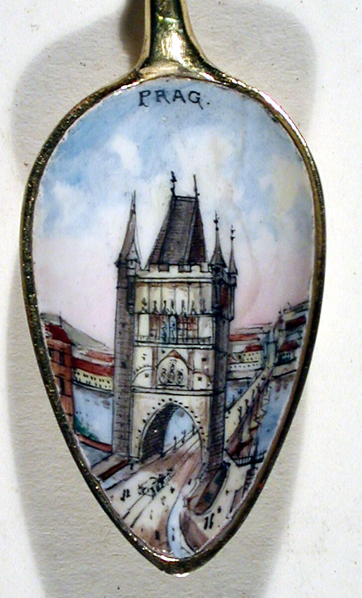 Souvenir spoon, Silver, parcel-gilt; enamel, Germany