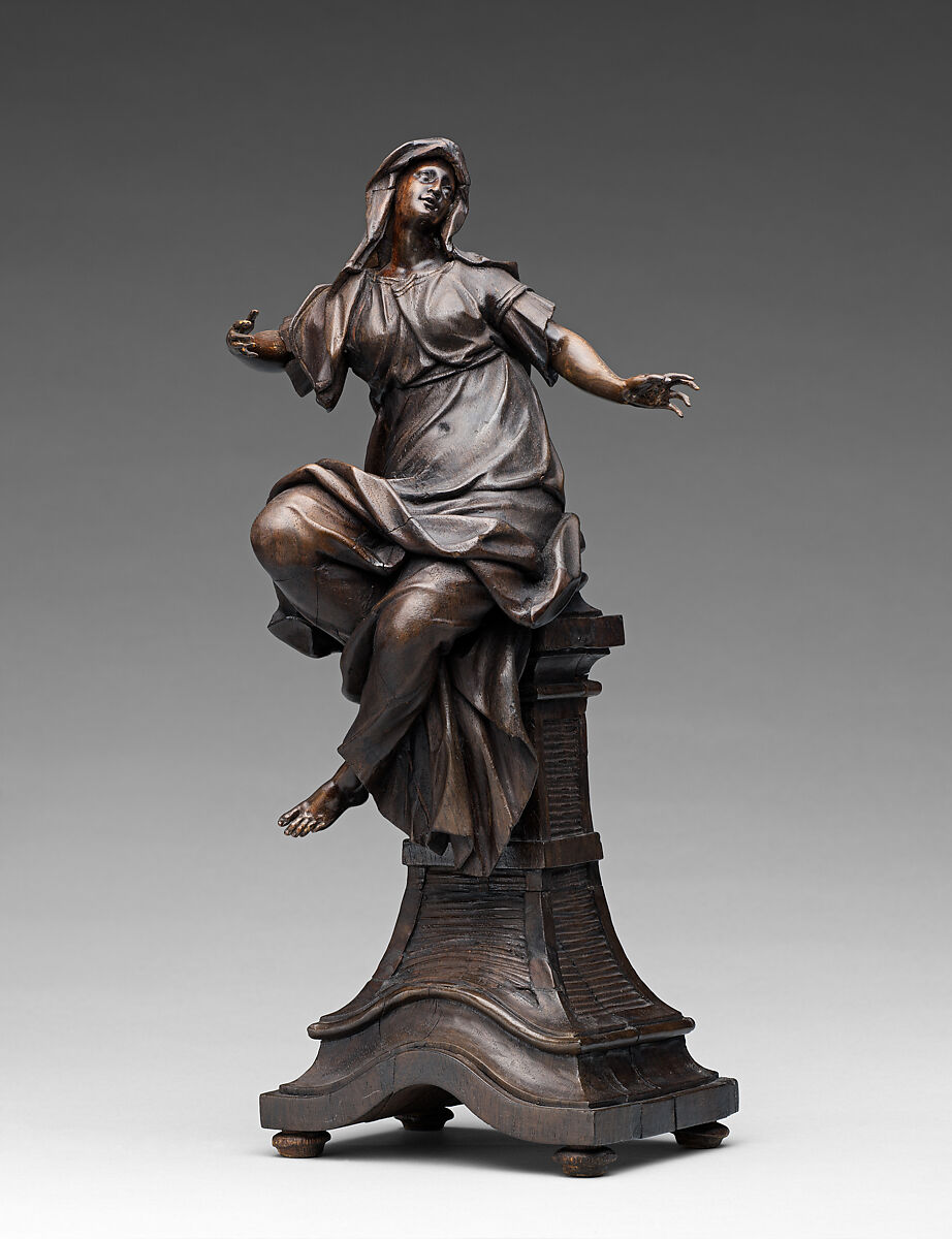 Faith, Hope and Charity, Balthasar Ferdinand Moll (Austrian, 1717–1785), Walnut, dark-stained ivory, Austrian