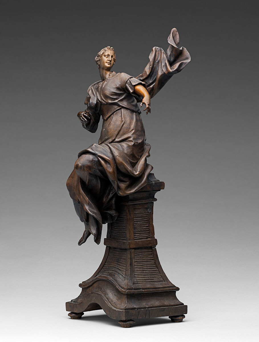 Faith, Hope and Charity, Balthasar Ferdinand Moll (Austrian, 1717–1785), Walnut, dark-stained ivory, Austrian