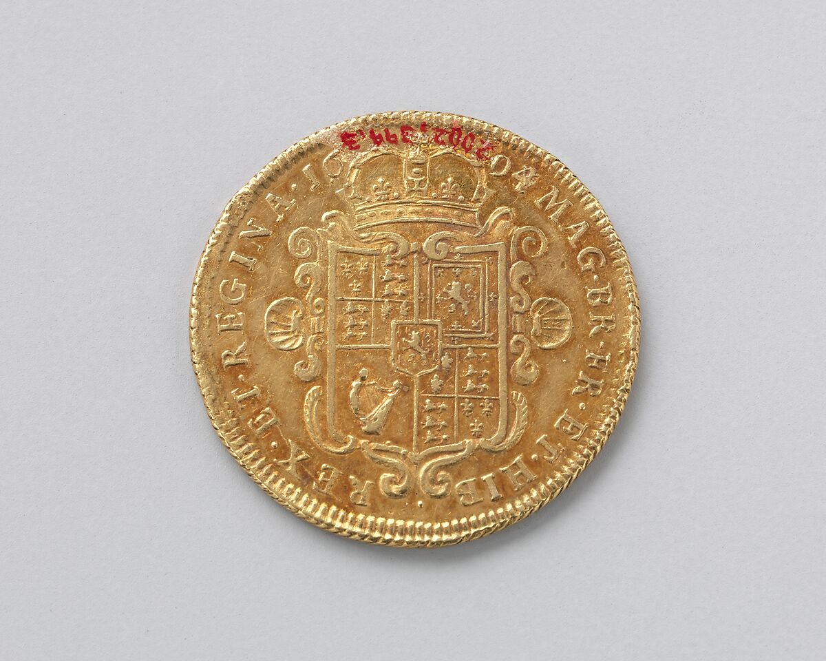 Two guineas coin of William and Mary, Medalist: Norbert Roettier (Flemish, Antwerp ca. 1666–1727 Choisy-le-Roi), Gold, British