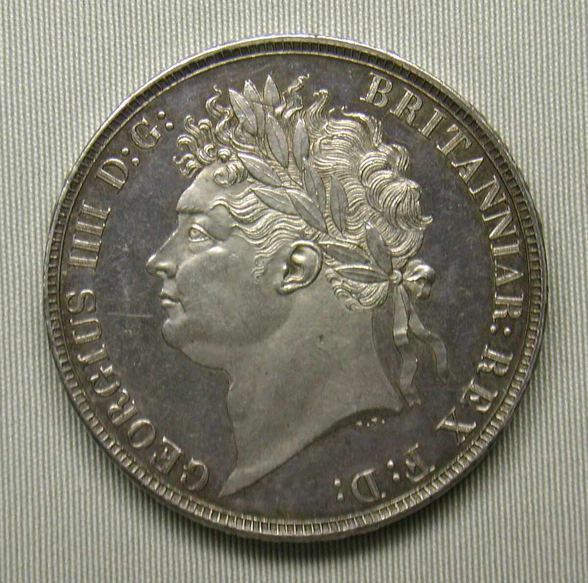 Proof crown of George IV, Medalist: Benedetto Pistrucci (Italian, 1783–1855, active England), Silver, British 