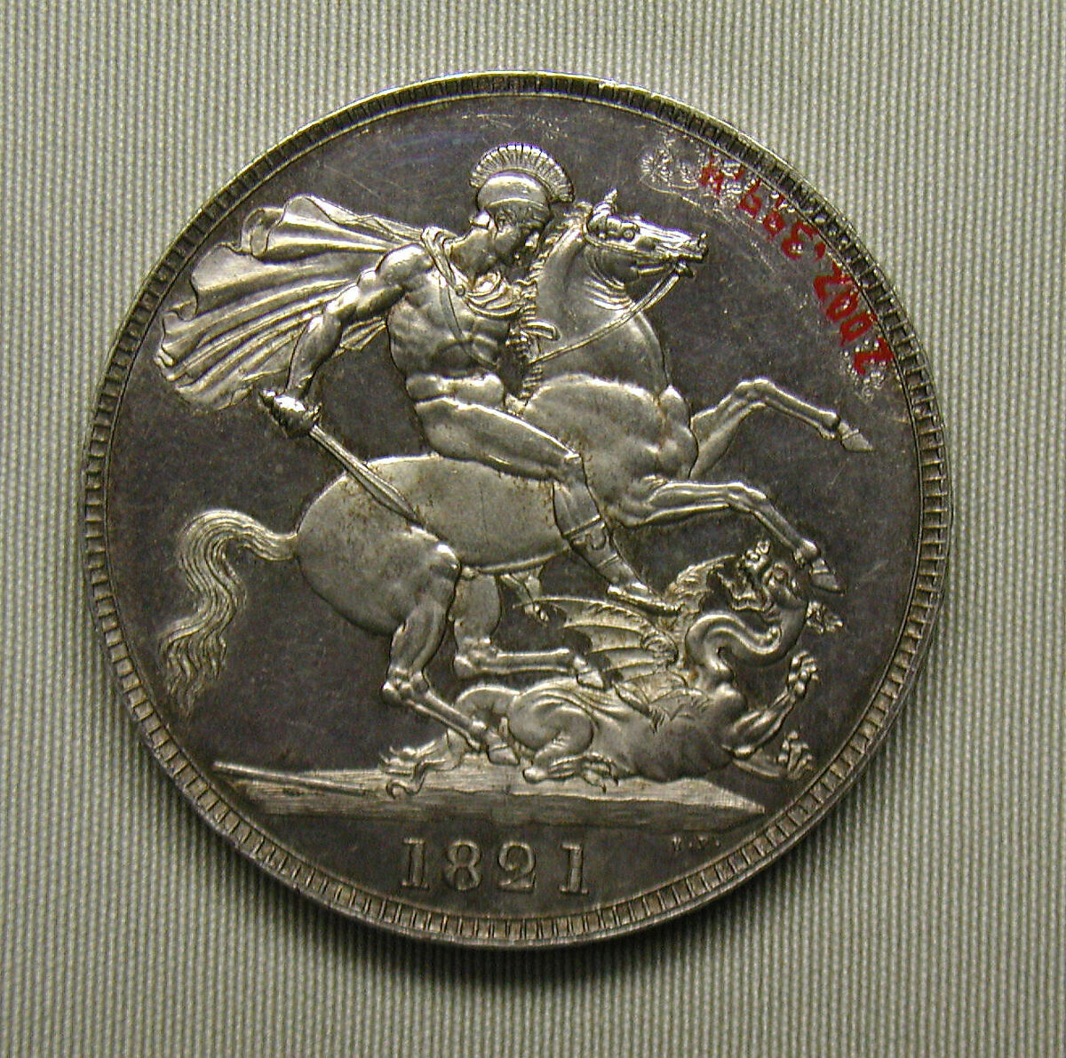 Proof crown of George IV, Medalist: Benedetto Pistrucci (Italian, 1783–1855, active England), Silver, British