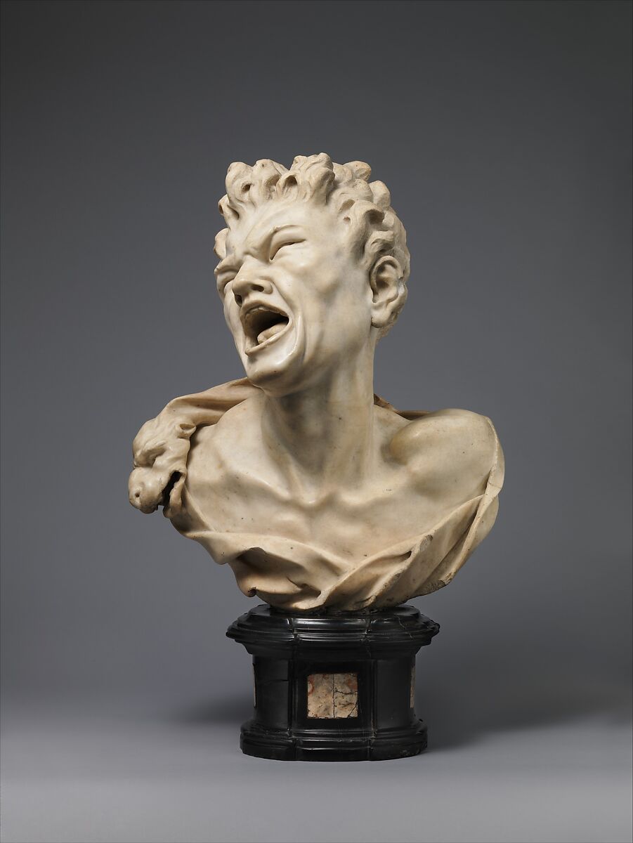 Marsyas, Balthasar Permoser (German, Kammer, near Otting, Chiemgau, Bavaria 1651–1732 Dresden), Marble on a black marble socle inlaid with light marble panels, German, executed Rome or Florence 