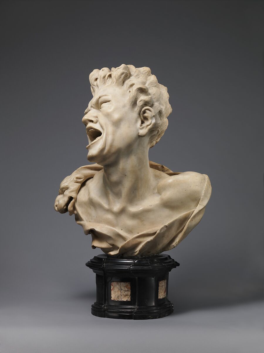 Marsyas, Balthasar Permoser (German, Kammer, near Otting, Chiemgau, Bavaria 1651–1732 Dresden), Marble on a black marble socle inlaid with light marble panels, German, executed Rome or Florence