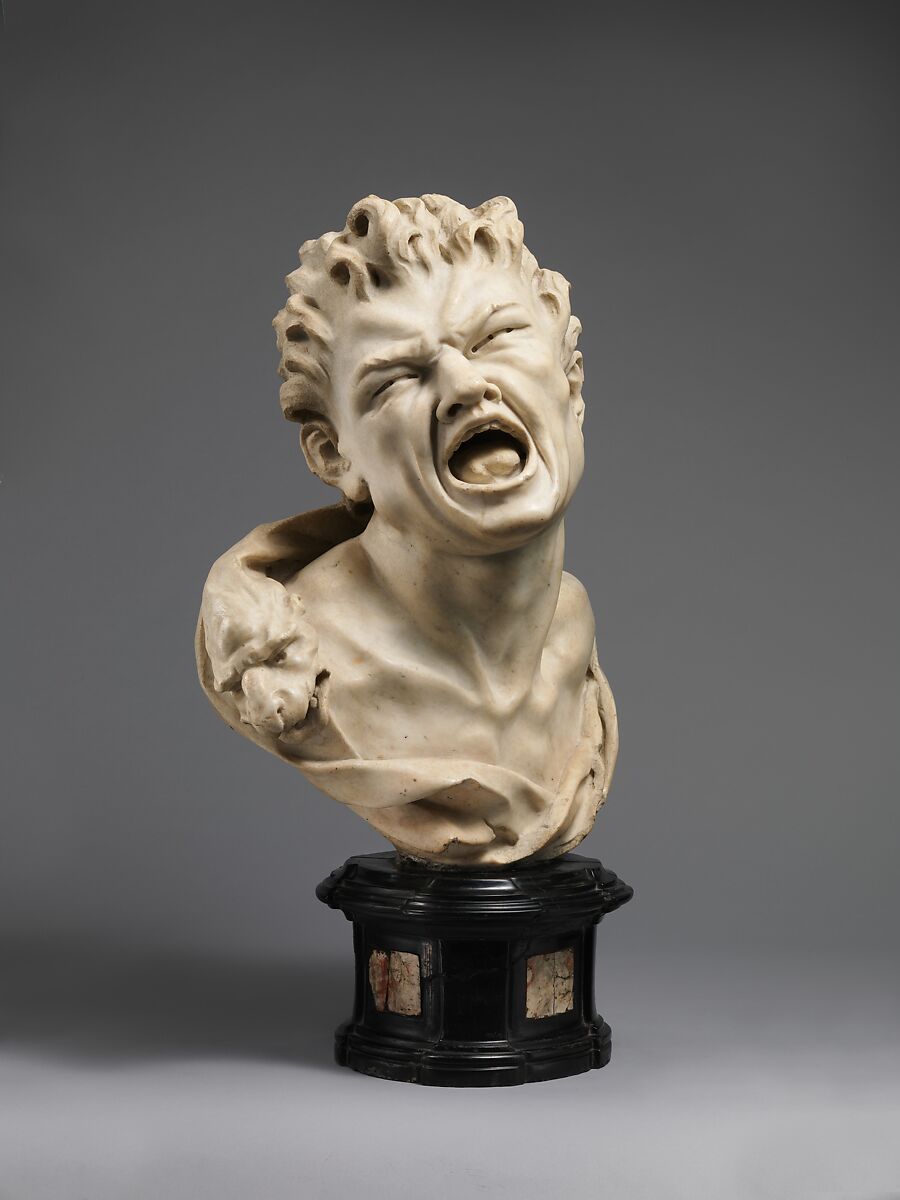 Marsyas, Balthasar Permoser (German, Kammer, near Otting, Chiemgau, Bavaria 1651–1732 Dresden), Marble on a black marble socle inlaid with light marble panels, German, executed Rome or Florence