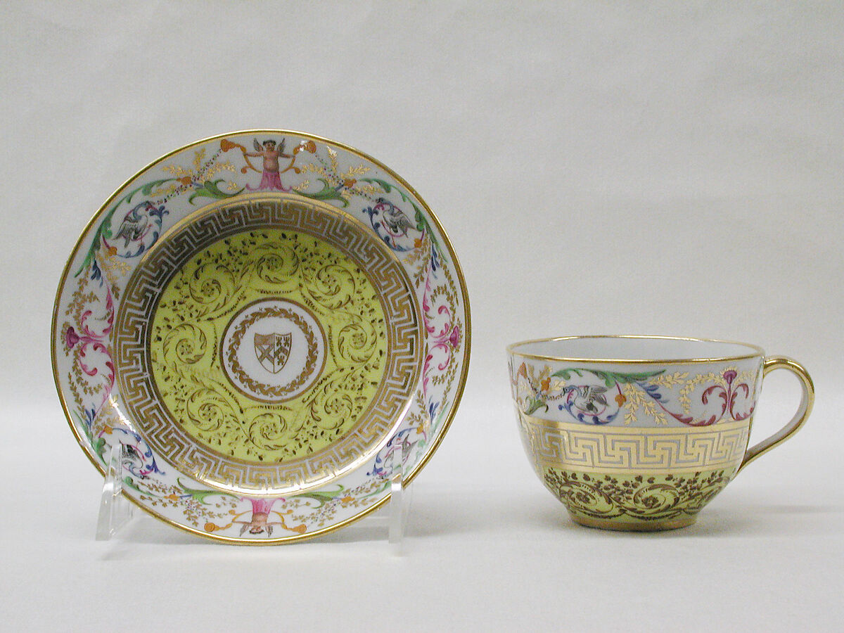 Teacup and saucer, Barr, Flight and Barr, Porcelain, British, Worcester 