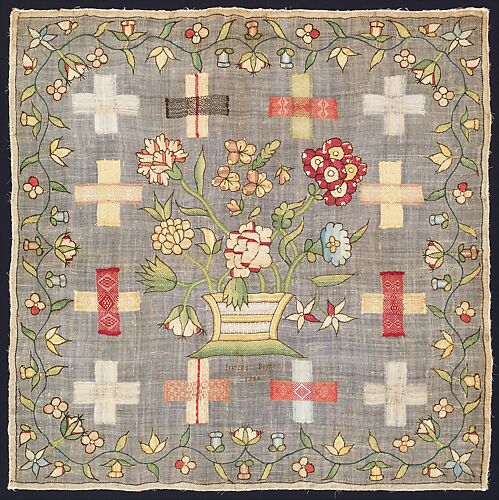 Embroidered darning sampler