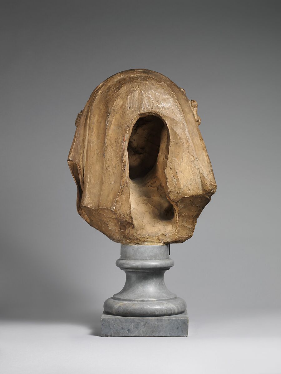 Head of a Bearded Elder, Augustin Pajou (French, Paris 1730–1809 Paris), .1Terracotta on a bleu turquin marble socle, French, probably Paris