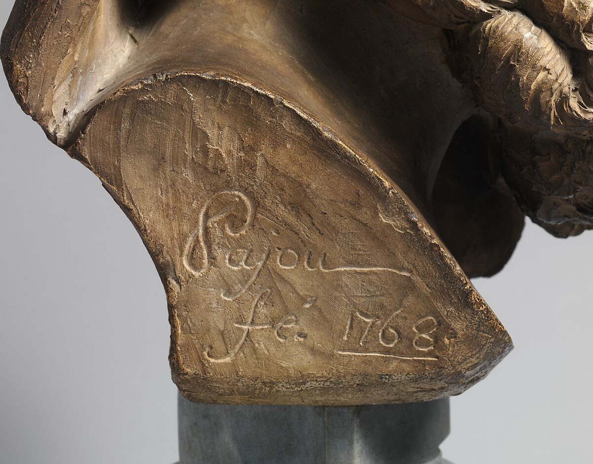 Head of a Bearded Elder, Augustin Pajou (French, Paris 1730–1809 Paris), .1Terracotta on a bleu turquin marble socle, French, probably Paris