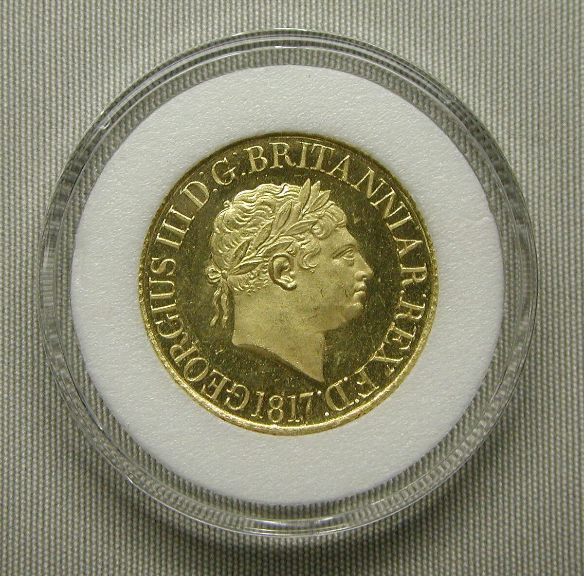 Proof sovereign of George III, Medalist: Benedetto Pistrucci (Italian, 1783–1855, active England), Gold, British 