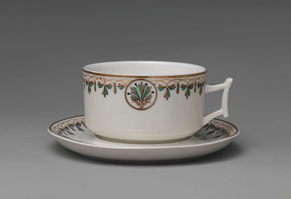 Coffee Cup and Saucer, Union Porcelain Works (1863–1922), Porcelain, American 