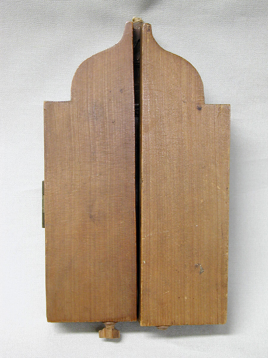 Triptych, Fruitwood, glass, animal hair, Russian