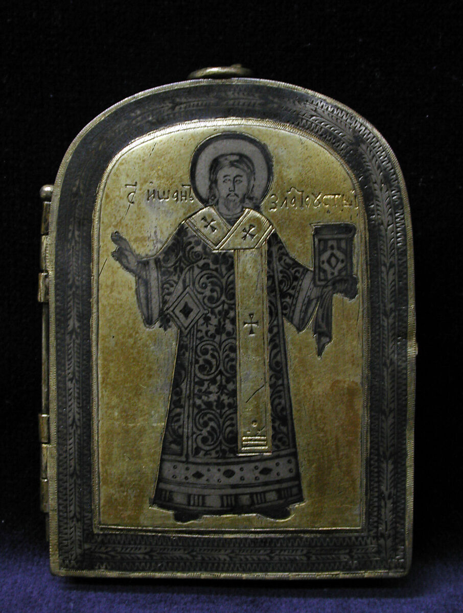 Sacrament box, Silver, niello, gilt, Russian 