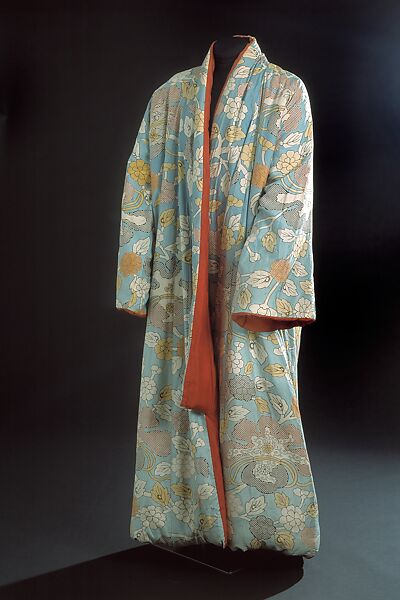 Morning Gown (Rock), Silk (resist-dyed and painted); silk lining and filling, Japan, for Dutch market 