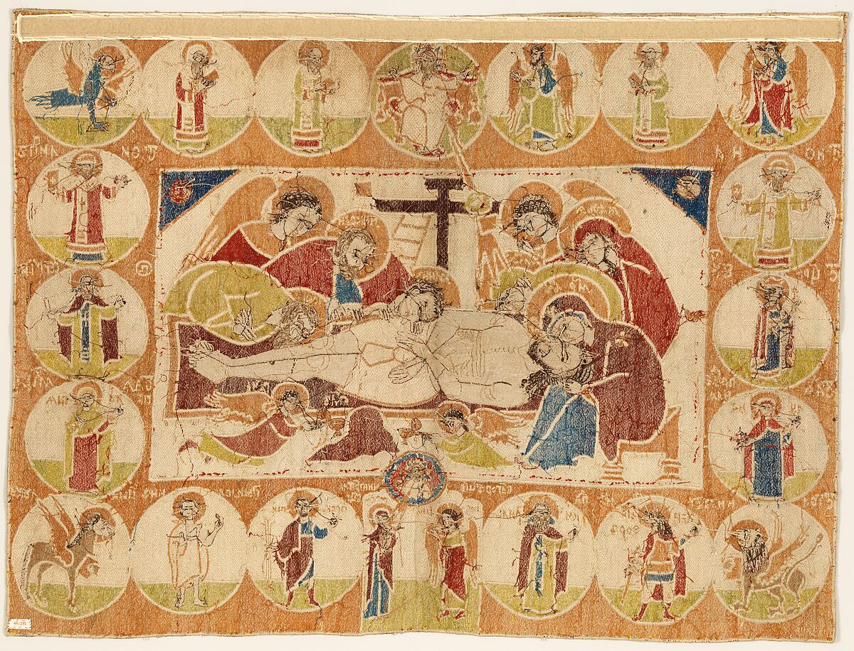 Epitaphios (Plashchanitsa), Silk and metal thread embroidery on a foundation of linen plain weave, Russian, Moscow or environs