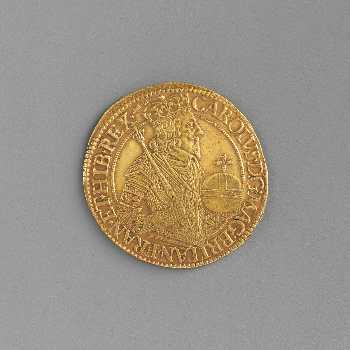 Unite coin of Charles I, Medalist: Nicholas Briot (French, 1579–1646, active England after 1633), Gold, British 