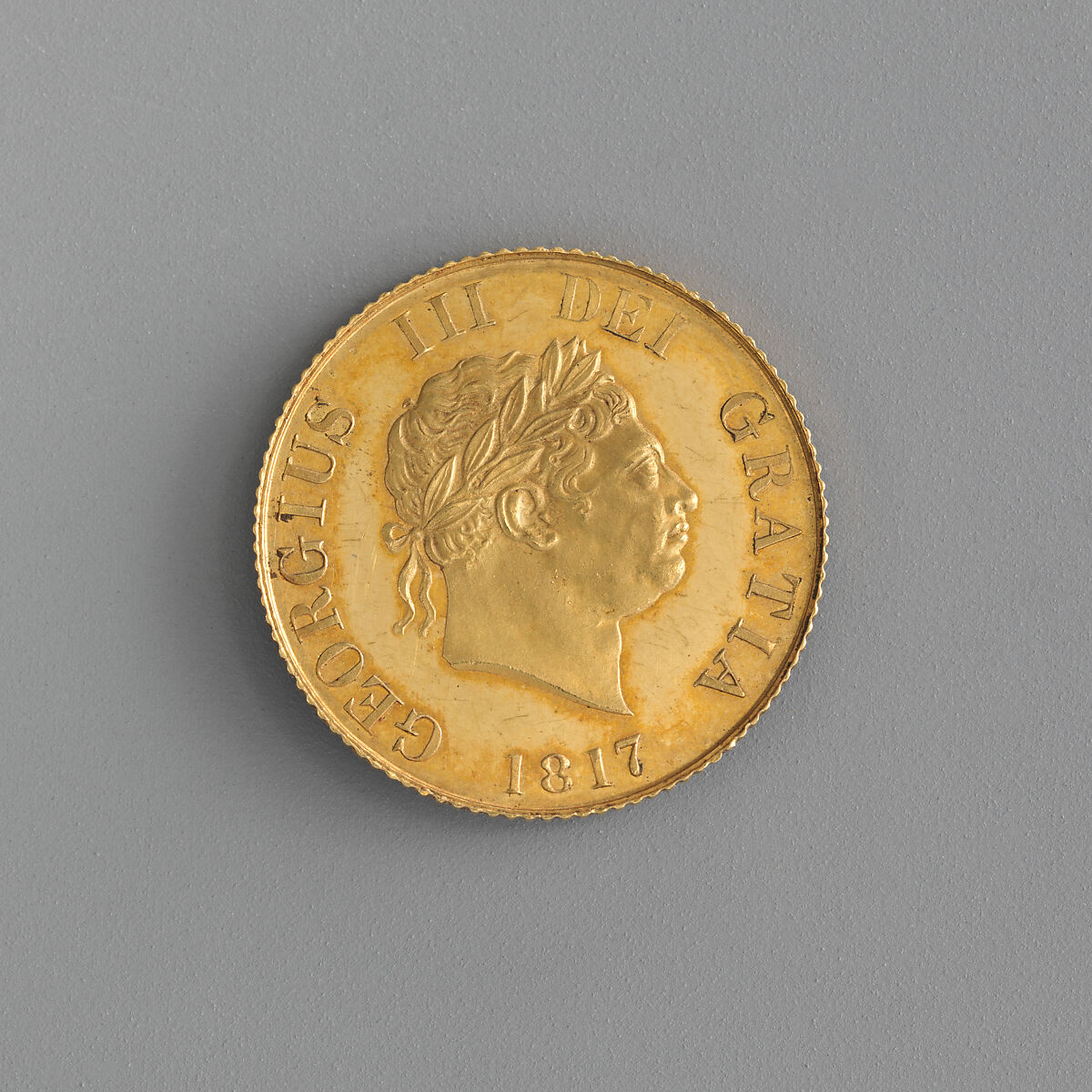 Proof half sovereign of George III, Medalist: Benedetto Pistrucci (Italian, 1783–1855, active England), Gold, British 