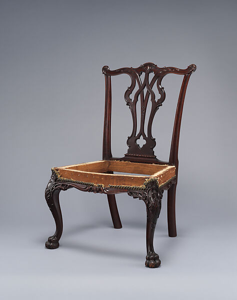 Chippendale style side chair, Tiffany Studios (1902–32), Mahogany, American 