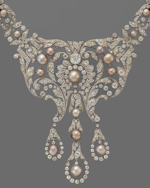 Necklace, Dreicer &amp; Co. (American, New York, 1868–1927), Diamonds, natural pearls, and platinum, American
