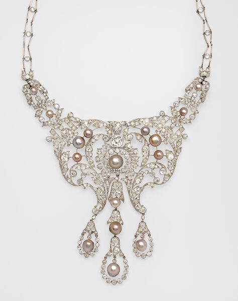 Necklace, Dreicer &amp; Co. (American, New York, 1868–1927), Diamonds, natural pearls, and platinum, American