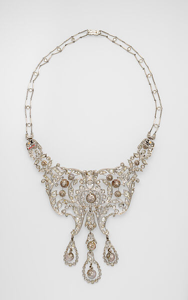 Necklace, Dreicer &amp; Co. (American, New York, 1868–1927), Diamonds, natural pearls, and platinum, American