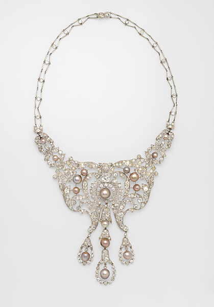 Necklace, Dreicer &amp; Co. (American, New York, 1868–1927), Diamonds, natural pearls, and platinum, American