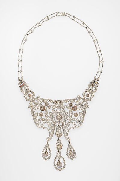 Necklace, Dreicer &amp; Co. (American, New York, 1868–1927), Diamonds, natural pearls, and platinum, American