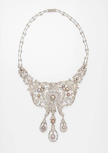 Necklace, Dreicer &amp; Co. (American, New York, 1868–1927), Diamonds, natural pearls, and platinum, American