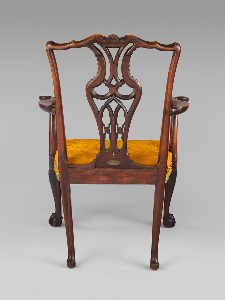 Armchair, Mahogany, red oak, sweet gum, ash; upholstery (modern), American