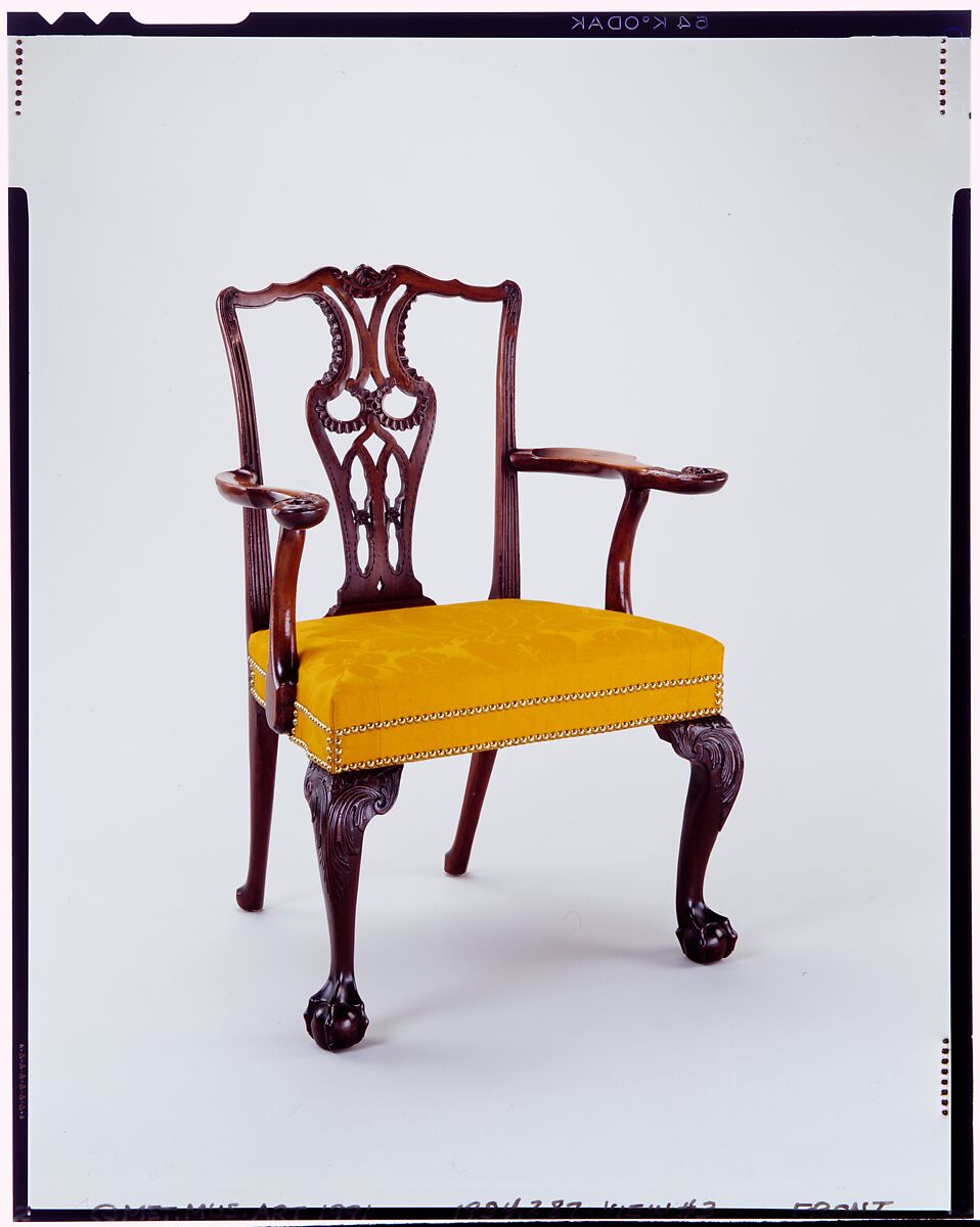 Armchair, Mahogany, red oak, sweet gum, ash; upholstery (modern), American