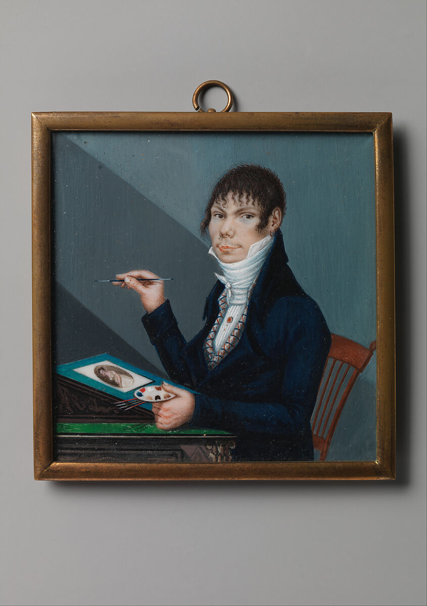 Self Portrait, Unknown Artist, Watercolor on ivory 