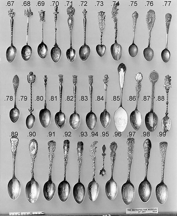 Souvenir spoon, Silver-gilt, European 
