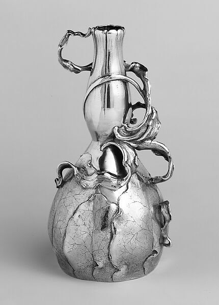 Vase, Designed by Philippe Wolfers (Belgian, 1858–1929), Silver, partly gilded, Belgian, Brussels 