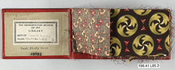 Textile Sample Book, Louis Long, Cotton, European