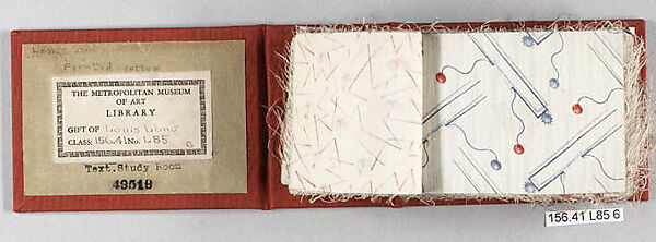 Textile Sample Book, Louis Long, Cotton, European