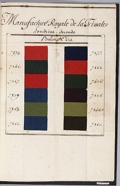 Enchantillon de drap du XVIIIme siecle, Pennautier, French