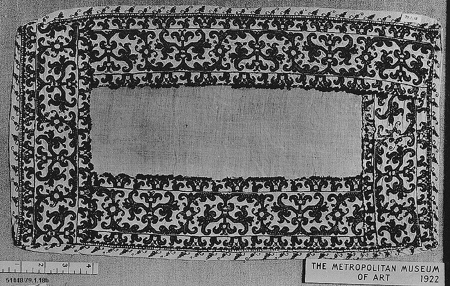 Pillow cover, Silk on linen, Italian