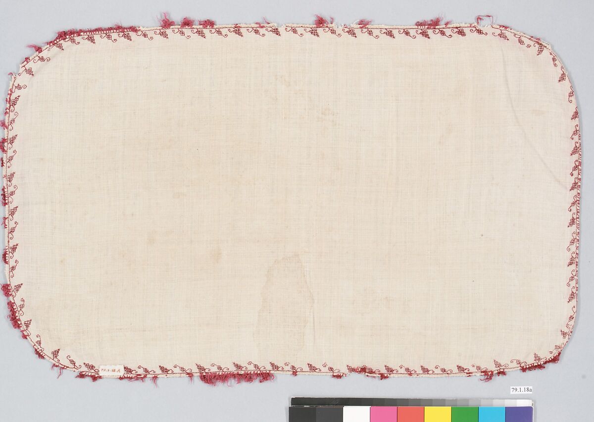 Pillow cover, Silk on linen, Italian