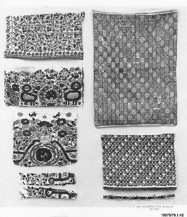 Fragment, Linen, silk and metal thread, Balkan, Bulgaria or Macedonia 