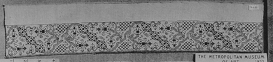 Border, Silk on linen, Italian