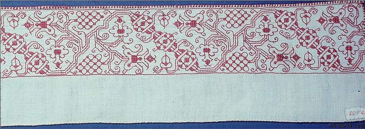 Border, Silk on linen, Italian 