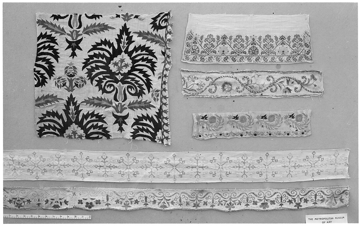 Border, Silk on linen, Italian