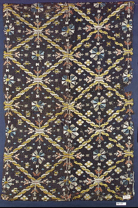 Fragment, Embroidered net, buratto, silk, Italian 