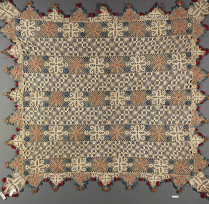 Cover, Embroidered net, Italian