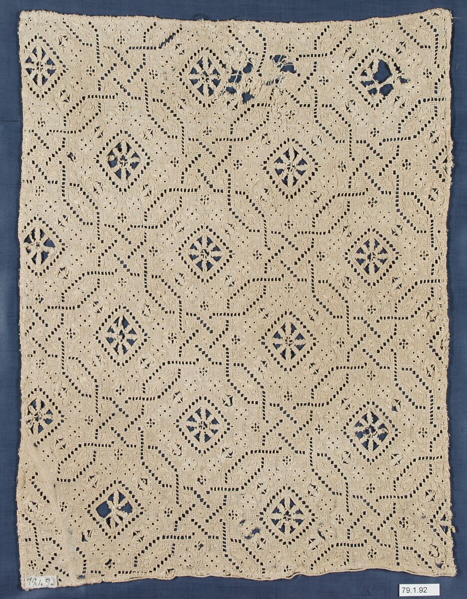 Square, Linen, cutwork, possibly Greek